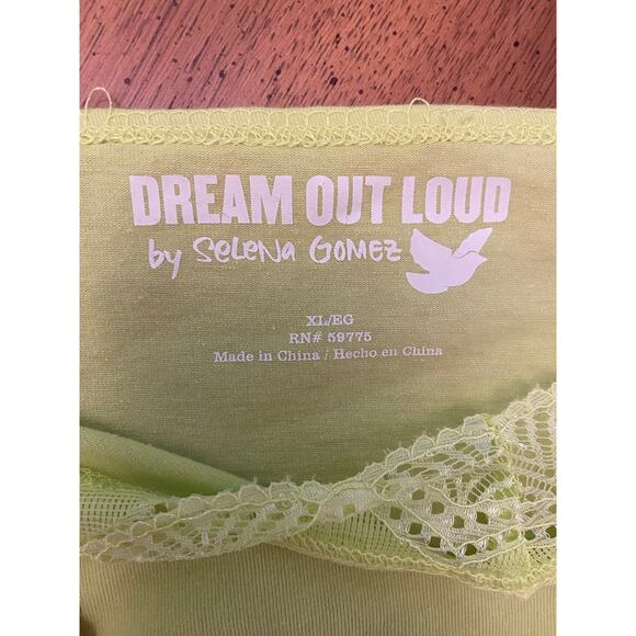 Y2K Selena Gomez Brat Summer Lime Lace Trim Layering Tank Top Spaghetti Strap XL - Picture 6 of 6